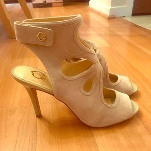 C. Wonder Suede open toe heel